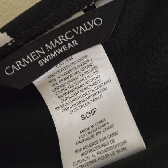 Carmen Marc Valvo Black Splash O Ring Halter Bikini Size S - Picture 10 of 11